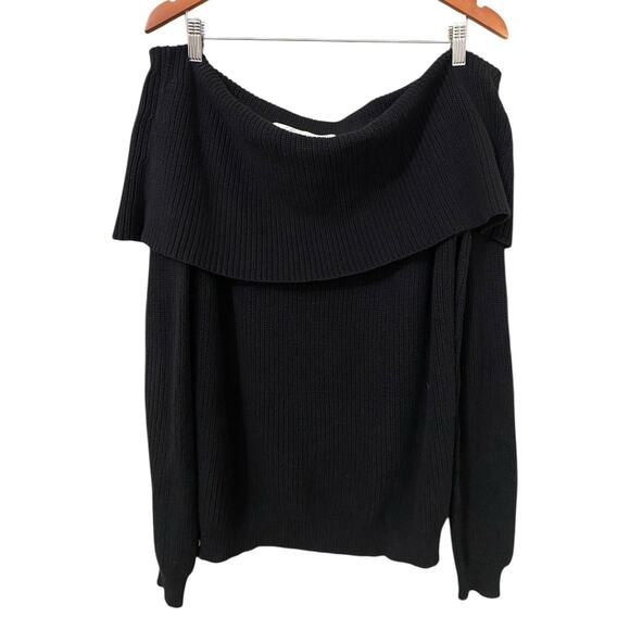Lovers + Friends Revolve Vylette Sweater Large Black Off The Shoulder Knit - Picture 4 of 11